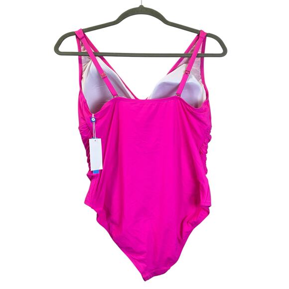 Bleu by Rod Beattie Molded-Cup One-Piece Swimsuit Pink Women Plus Size 22W NWT - Picture 3 of 7